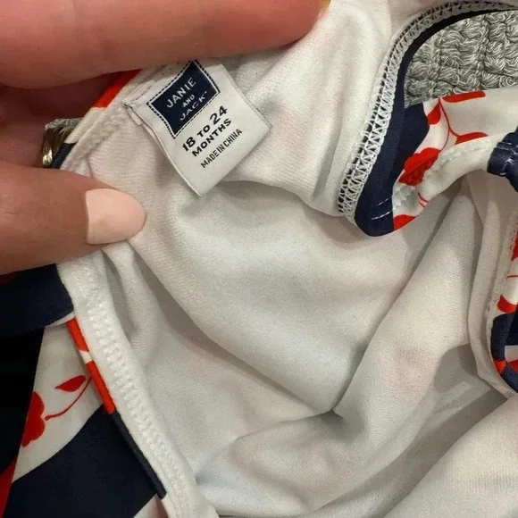 Janie and Jack NWOT Floral Girl’s One Piece Swimsuit - Picture 4 of 6